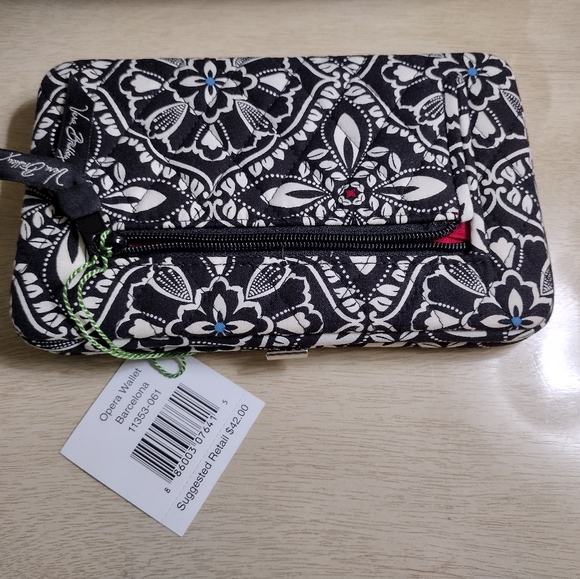 SOLD-Vera Bradley Barcelona Fall 2010 Lisa B Bag Opera Wallet BlackWhite Stripes - Picture 11 of 16